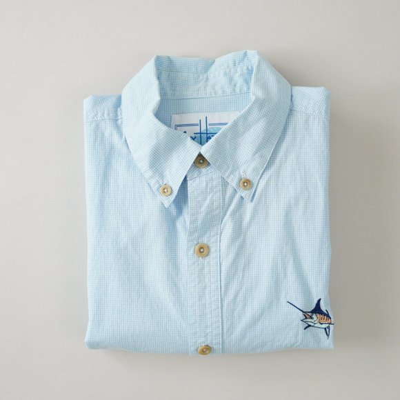 Guy Harvey Button Up Long Sleeve Shirt Gingham Marlin Fish Embroidered Men Sz M - Picture 14 of 14